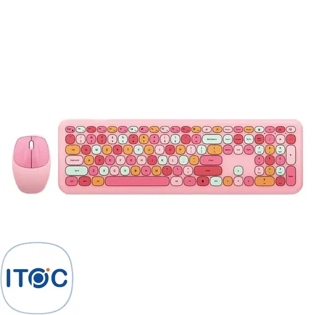 کیبورد و ماوس بیسیم مافی MOFII 666 Pink